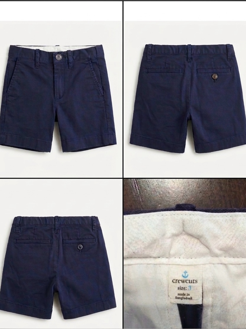 J.Crew Factory Boys Buckley Stretch Chino Shorts in Navy - Size 3